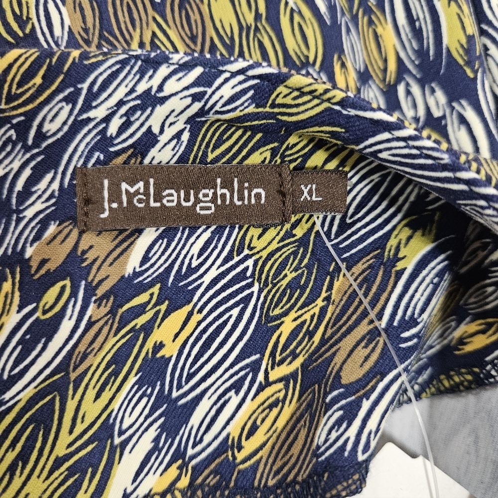 NWT J.Mclaughlin Summer Rain in Navy Citronellei Catalina Cloth Dress Size XL - Picture 4 of 7